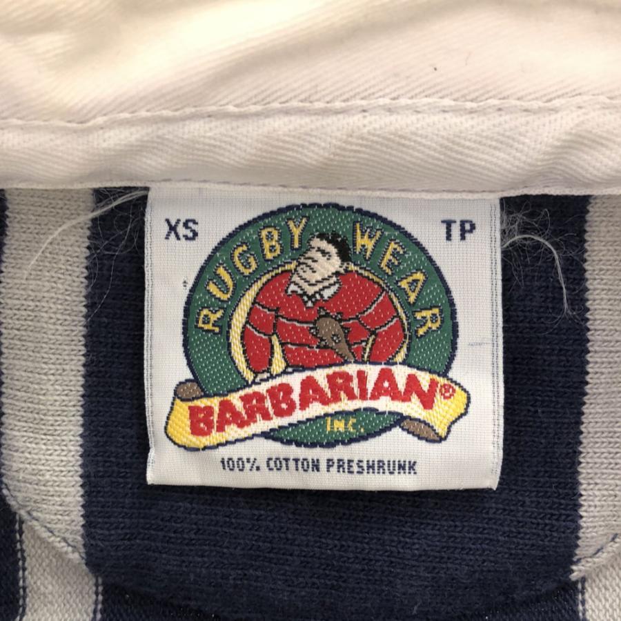 Barbarian（バーバリアン） ストライプ 長袖 バンドカラー ラガー