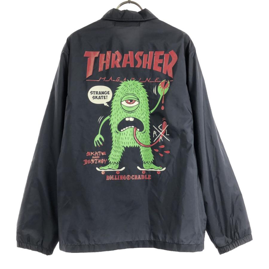 ローリングクレイドル スラッシャー コラボ バックプリント コーチジャケット S ネイビー ROLLING CRADLE THRASHER メンズ ROLLING CRADLE（ローリングクレイドル） スラッシャー コラボ バック