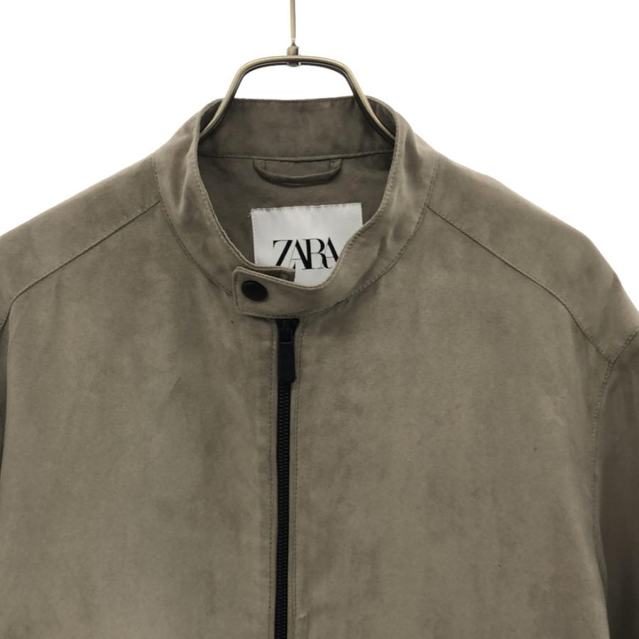 ZARA（ザラ） スエードライク ジップジャケット S ベージュ系 メンズ 