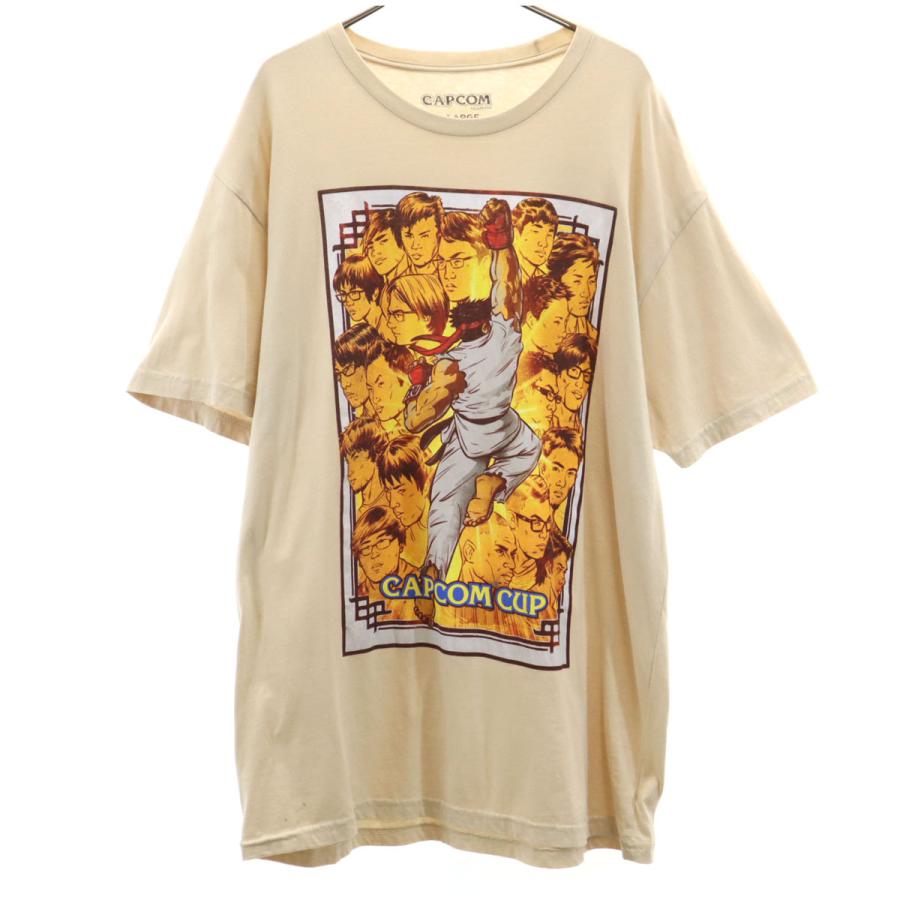 CAPCOM カプコン ストリートファイター プリント 半袖 Tシャツ XL アイボリー メンズ CAPCOM カプコン ストリートファイター プリント 半袖 Tシャツ XL