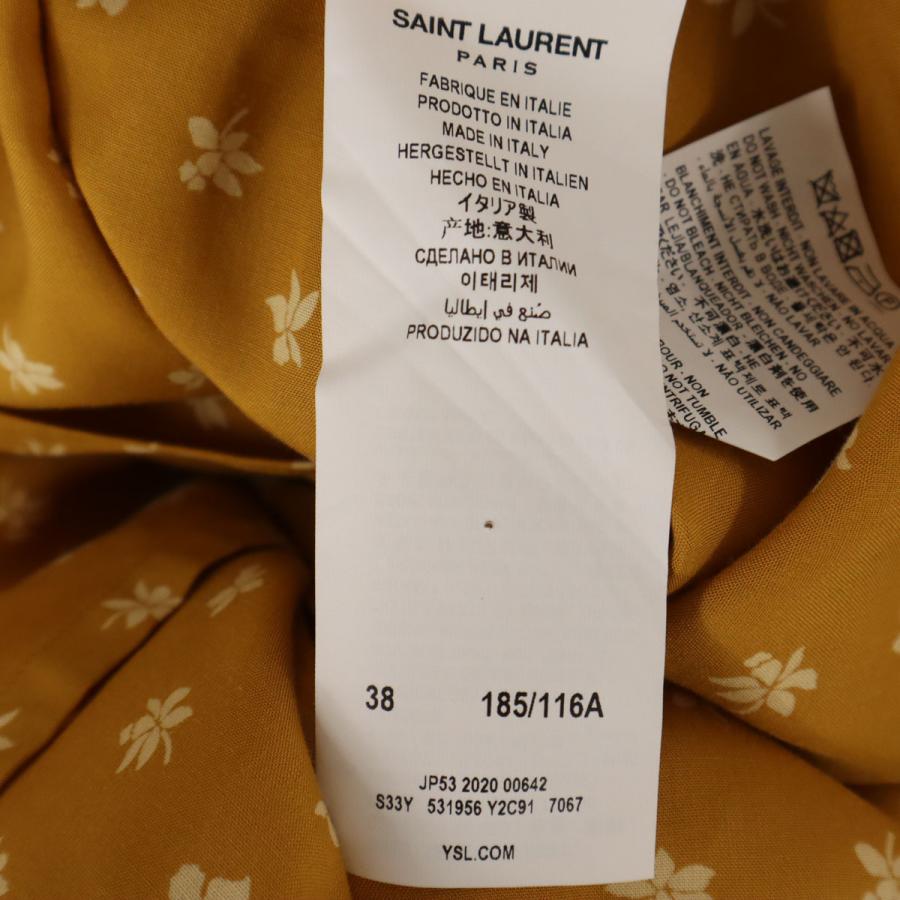 SAINT LAURENT 未使用 サンローラン イタリア製 花柄 半袖 オープン