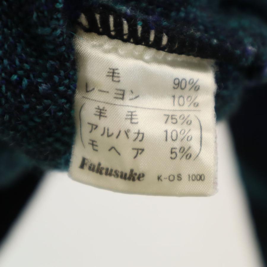 YVES SAINT LAURENT tricots イヴサンローラントリコット 90s オールド ウールブレンド モヘア混 アーガイル柄 長袖 Vネック セーター L メンズ 古着 中古
