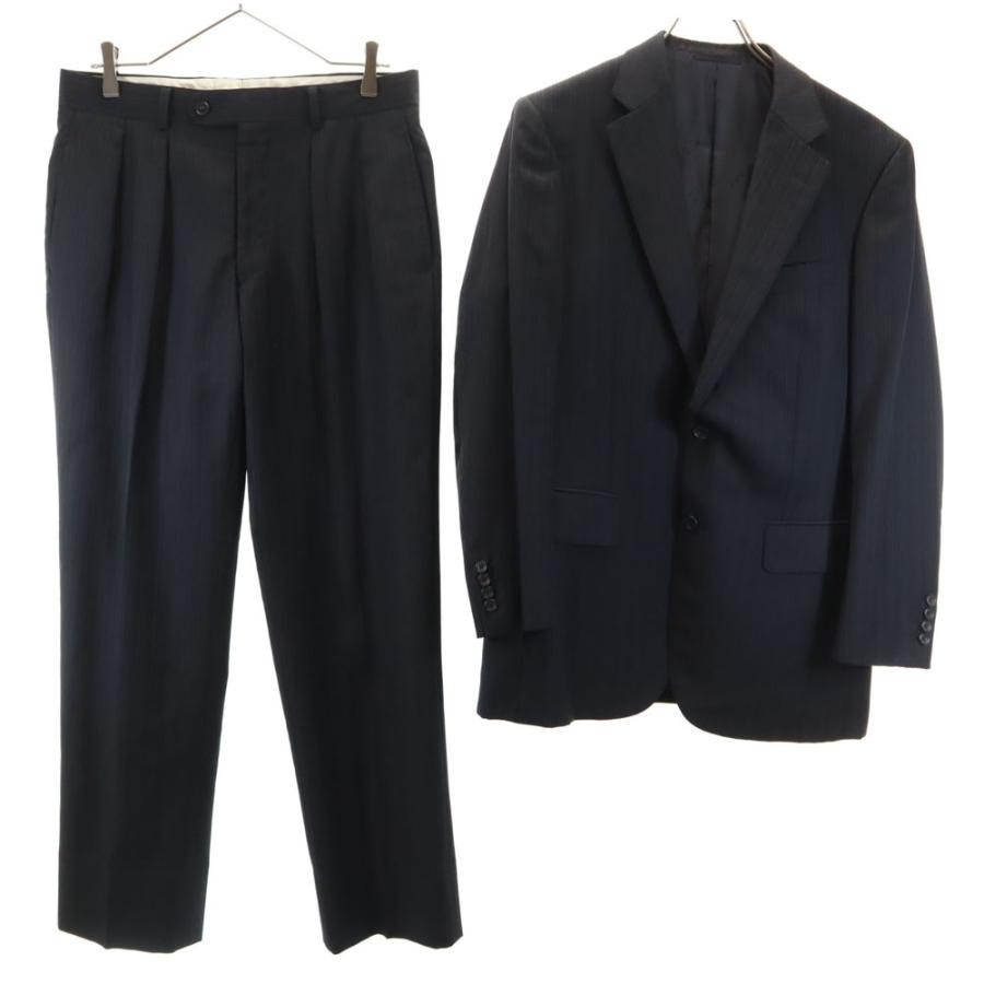 BURBERRY LONDON バーバリーロンドン 三陽商会 日本製 ストライプ柄 スーツ 上下セットアップ A5 チャコールグレー メンズ BURBERRY LONDON バーバリーロンドン 三陽商会 日本製 ストライプ柄