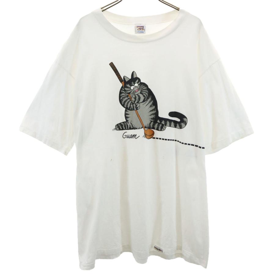 [新品・未使用] 90年代クレイジーシャツ PATRIOT CAT Crazy Shirt クレイジーシャツ 90s USA製 オールド 猫 半袖 Tシャツ XL