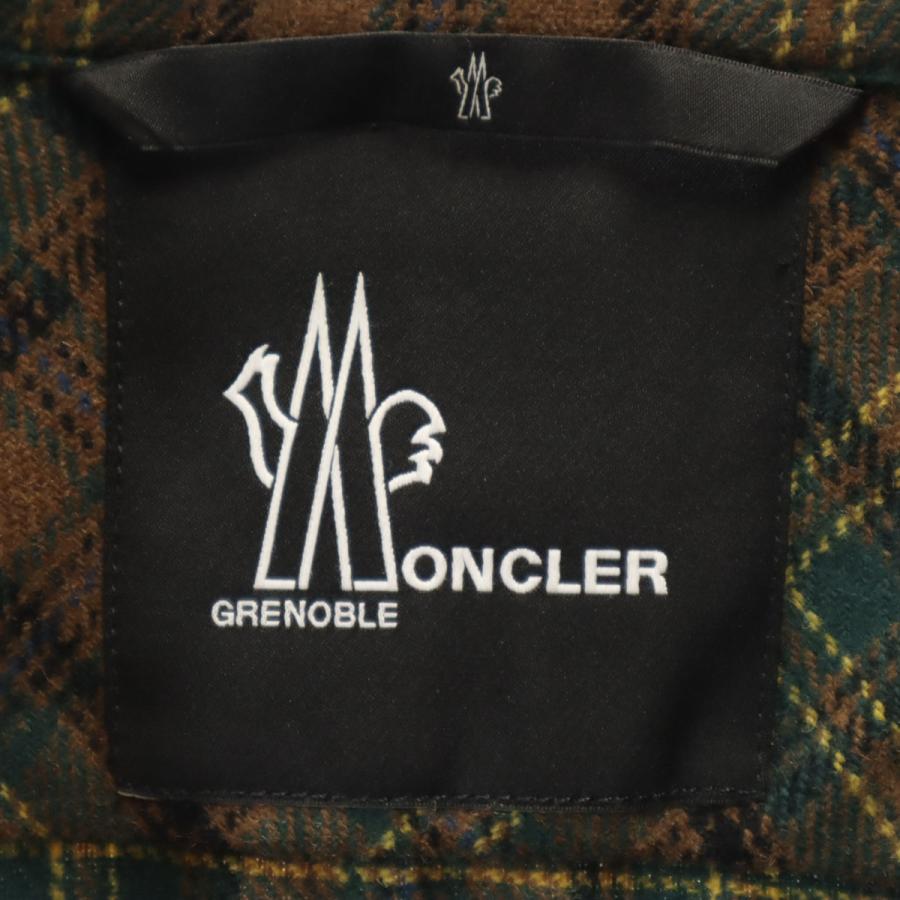 MONCLER（モンクレール） 長袖 ハーフジップ ネルシャツ L ブラウン系