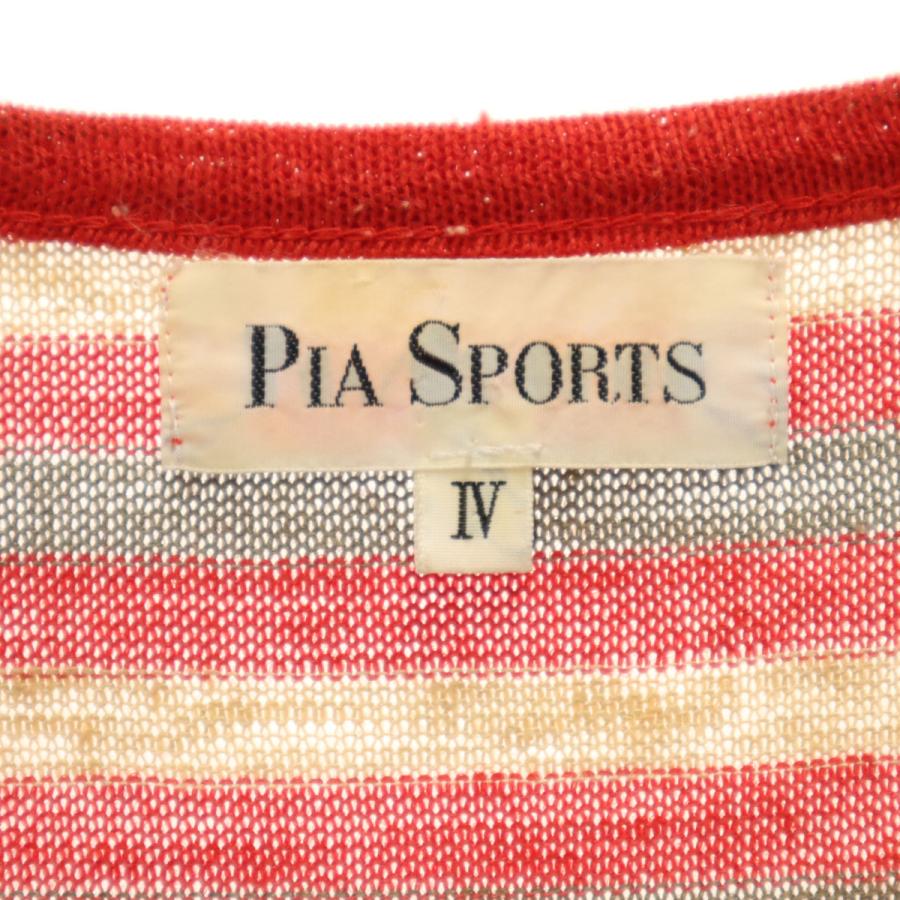 ピアスポーツ（PIA SPORTS） 日本製 ボーダー柄 半袖 ヘンリーネック T