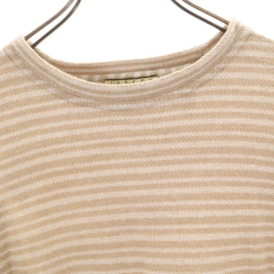 JOSEPH ABBOUD ジョセフアブード リネンブレンド ボーダー柄 半袖 カットソー M ベージュ メンズ 古着 中古 | JOSEPH ABBOUD | 02