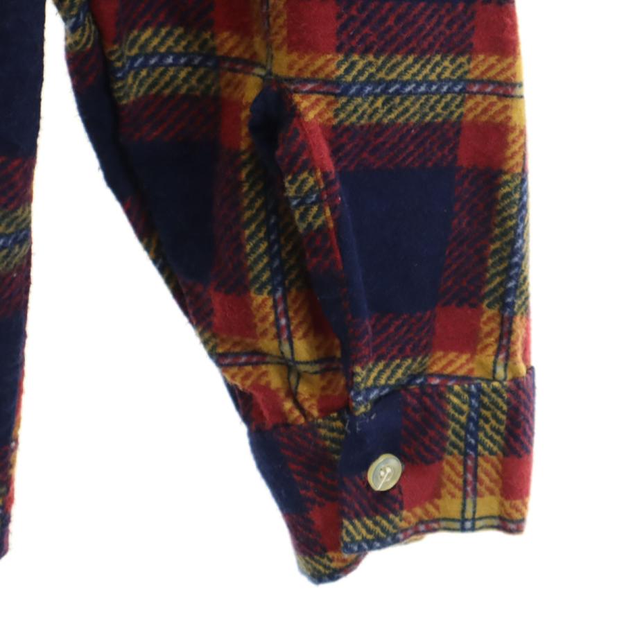 MAYWOOD 60s 70s ヴィンテージ チェック柄 長袖 ネルシャツ M ネイビー メンズ MAYWOOD 60s 70s ヴィンテージ チェック柄 長袖 ネルシャツ M ネイビー