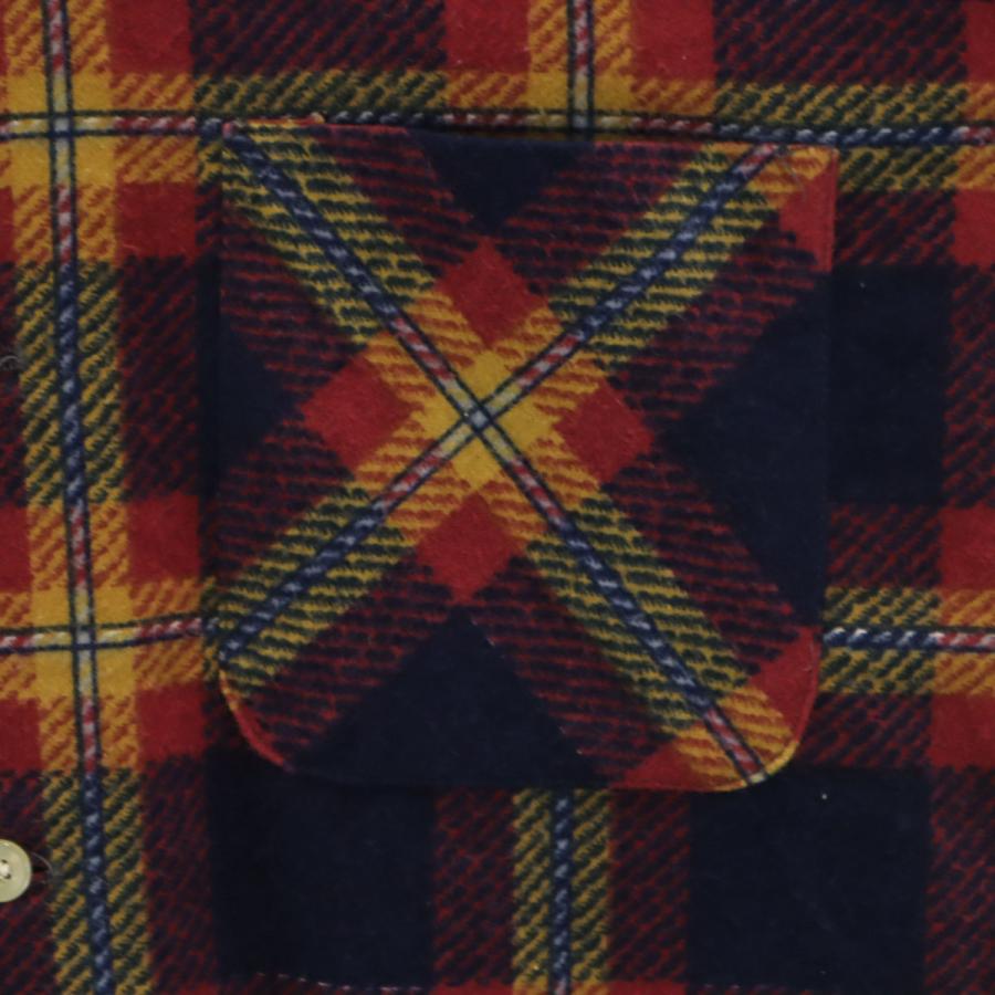 MAYWOOD 60s 70s ヴィンテージ チェック柄 長袖 ネルシャツ M ネイビー