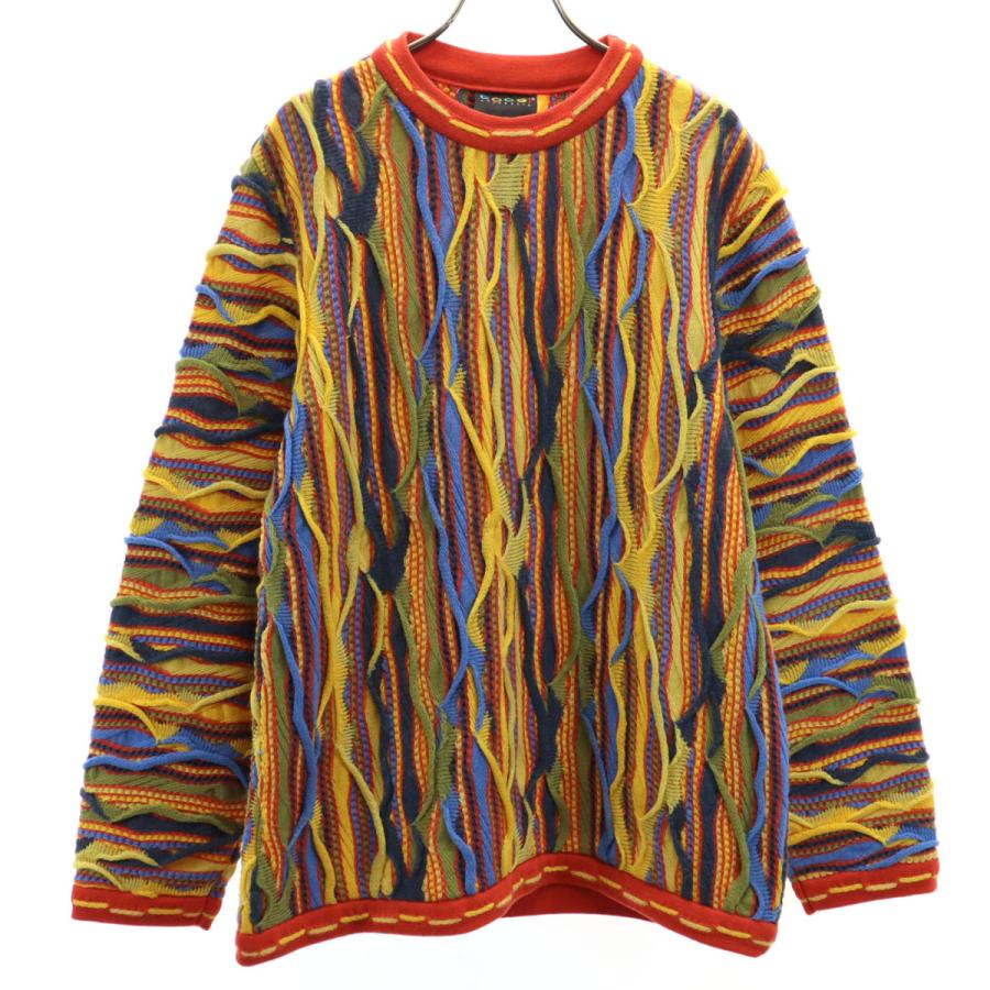 COOGI クージー オーストラリア製 総柄 長袖 3D ニット SS マルチ セーター メンズ COOGI クージー オーストラリア製 総柄 長袖 3D ニット SS マルチ