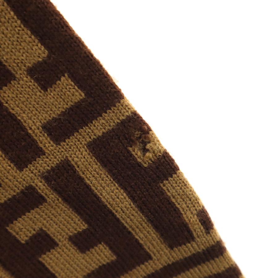 美品 【FENDI フェンディ】総柄 ロングカーディガン ブラック L相当 FENDI（フェンディ） 90s イタリア製 ウール オールド 総柄 長袖