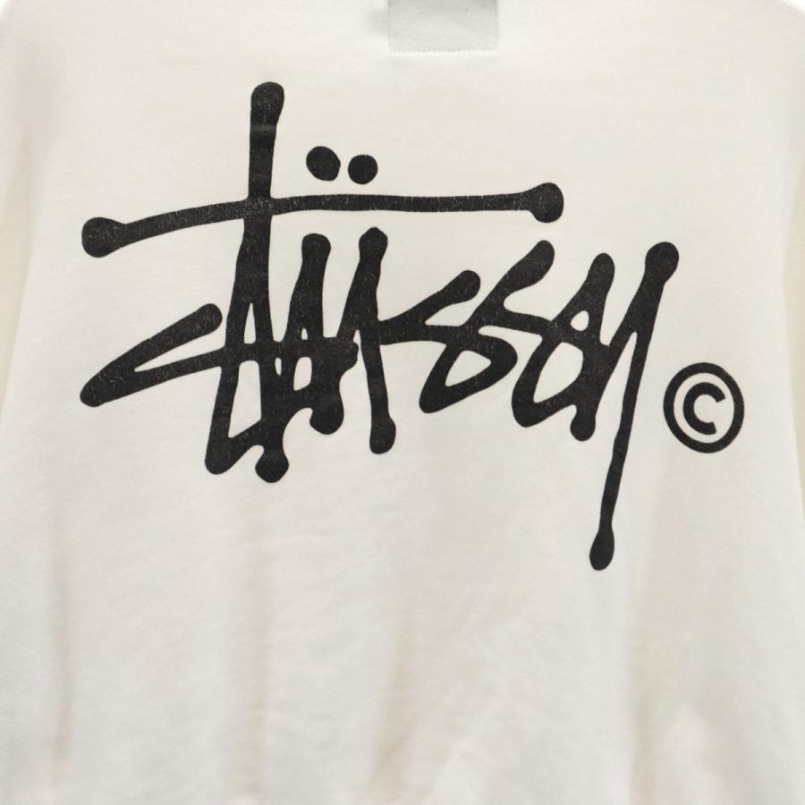 美品 STUSSY ステューシー スウェット 刺繍 金ロゴ 長袖 M 綿 白 10869fedd7d43ae54bc962f043f2f3