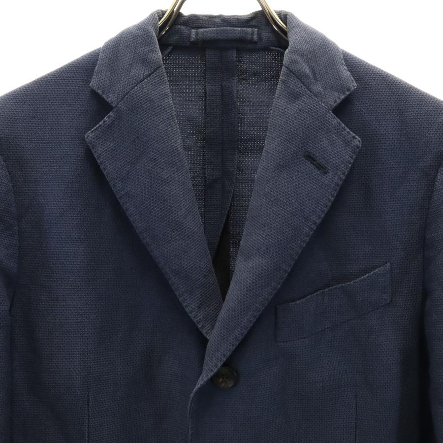 LARDINI テーラード アンコンジャケット ネイビー コットン イタリア製 LARDINI（ラルディーニ） イタリア製 テーラードジャケット 44