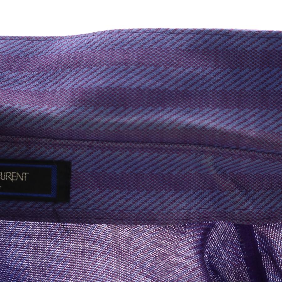 SAINT LAURENT サンローラン/ヴィンテージTシャツ /パープル/SN74-435/M/レディースインナー/Cランク/82【中古】 Yves Saint Laurent（イヴ・サンローラン） 90s オールド ストライプ柄