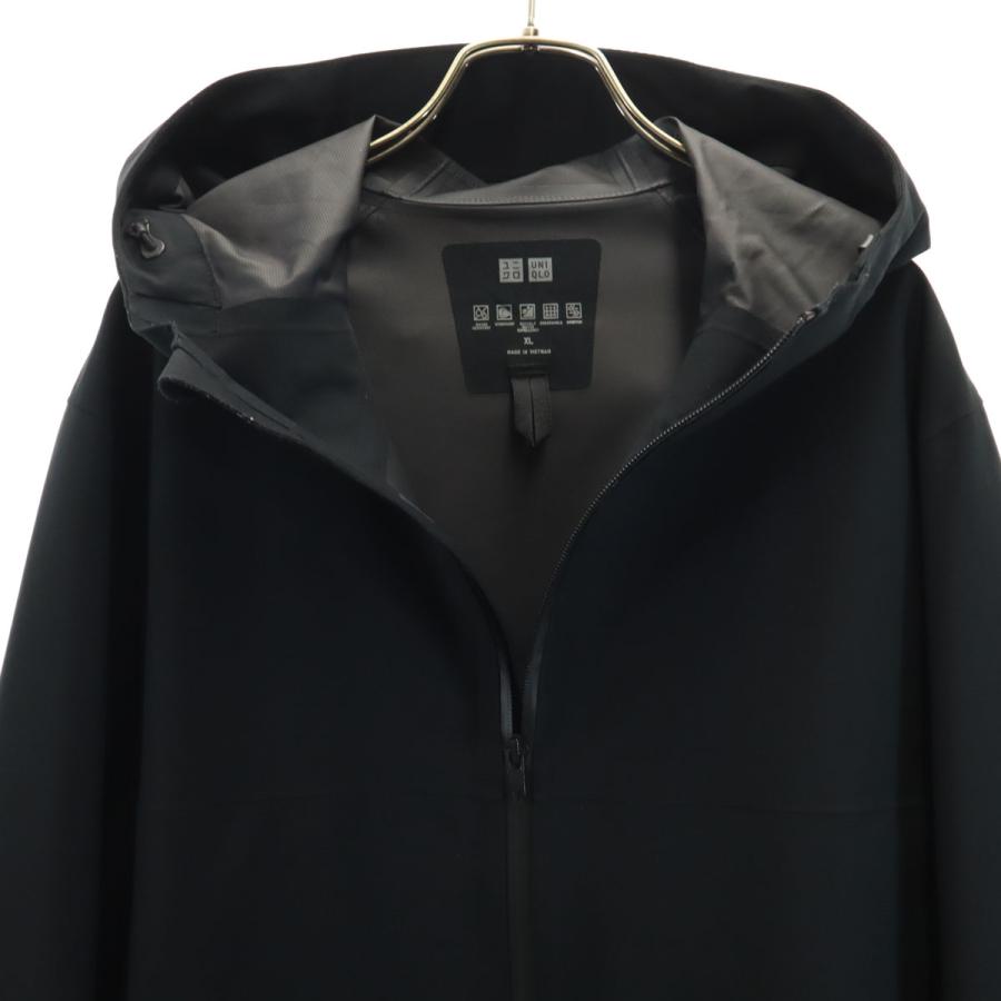 ユニクロ（UNIQLO） 長袖 ブロックテック パーカー XL ブラック メンズ