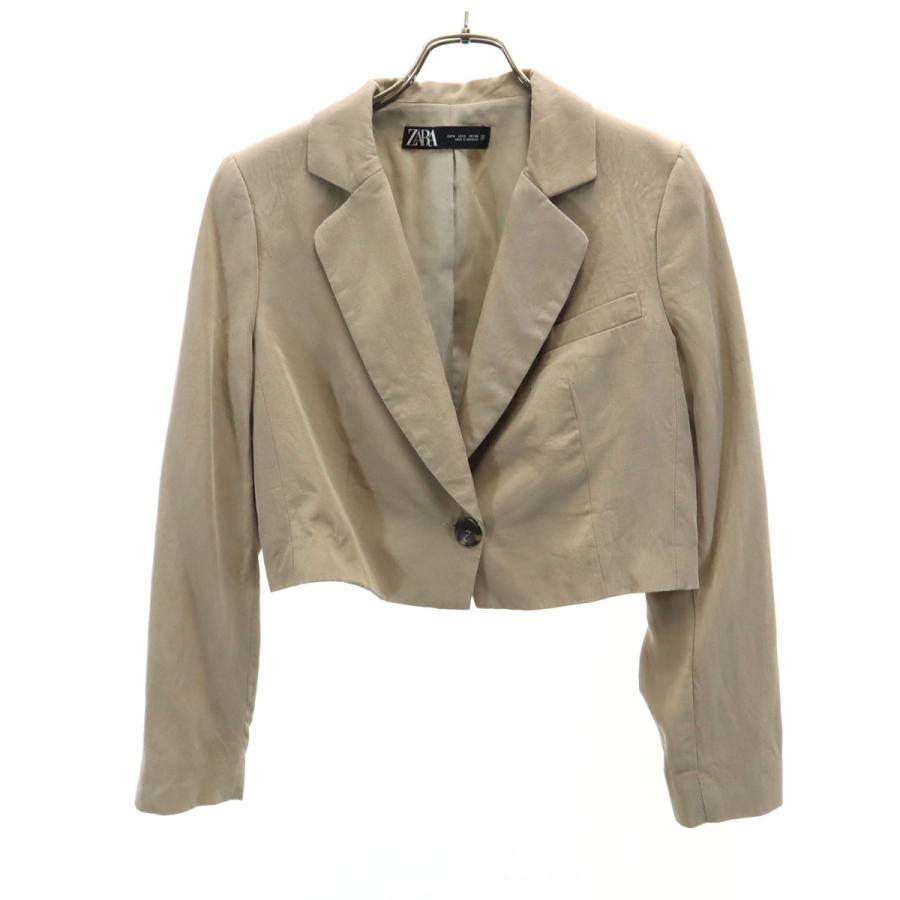 ZARA（ザラ） ショート丈 テーラードジャケット 26 ベージュ系 