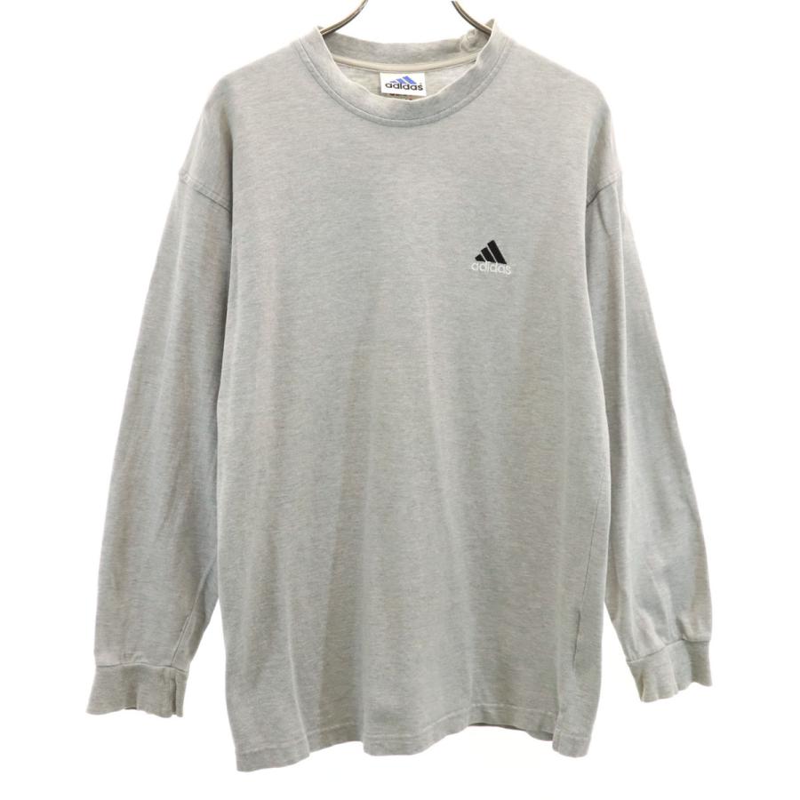 adidas（アディダス） 長袖 Tシャツ M グレー ロンT メンズ 古着 中古 