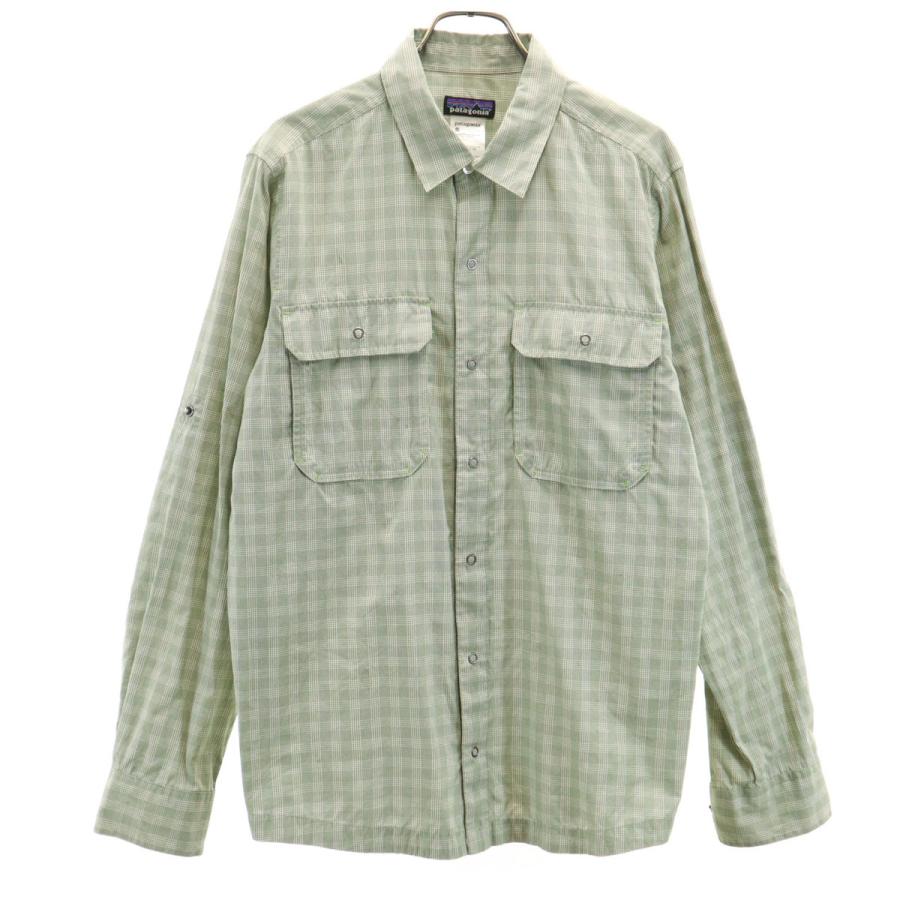 patagonia（パタゴニア） チェック 長袖 シャツ S グリーン系
