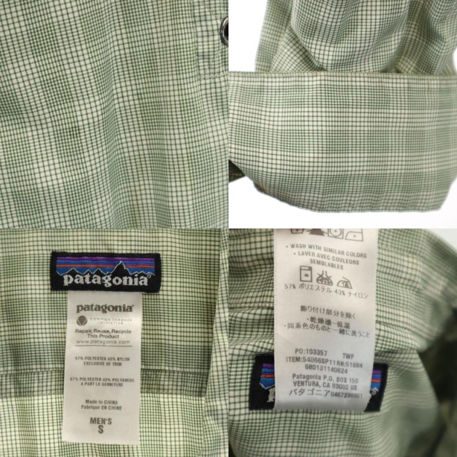 patagonia（パタゴニア） チェック 長袖 シャツ S グリーン系