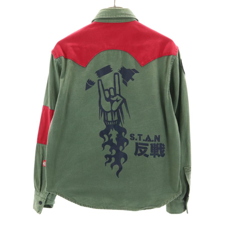PUNK DRUNKERS（パンクドランカーズ） 長袖 ミリタリーシャツ M カーキ