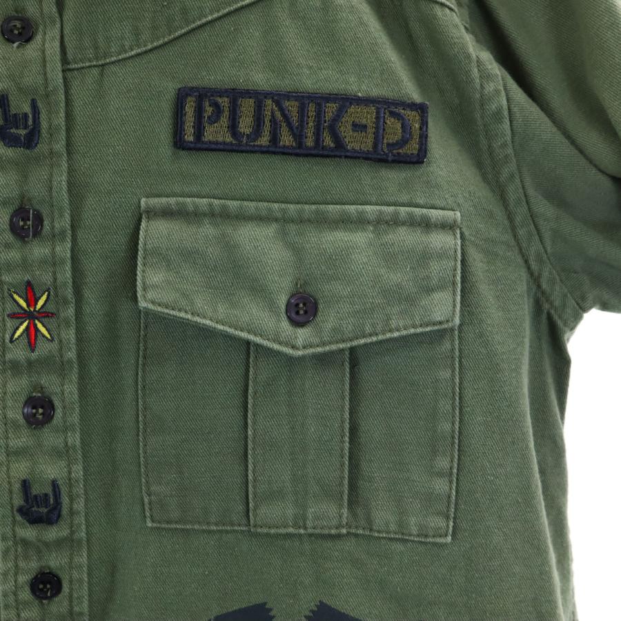 PUNK DRUNKERS（パンクドランカーズ） 長袖 ミリタリーシャツ M カーキ