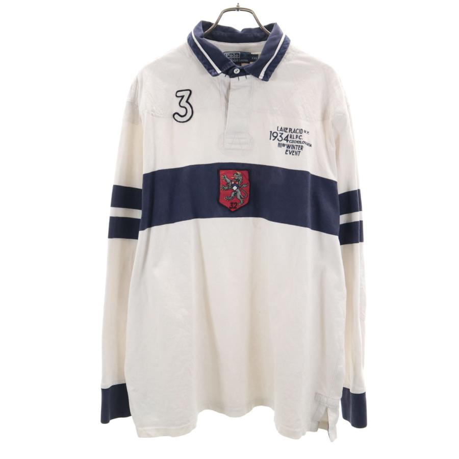 【Lサイズ】ポロ ラルフローレン 長袖 ラガーシャツ 古着 エルボーパッチ Polo by Ralph Lauren ポロバイラルフローレン 長袖 ラガーシャツ XXL