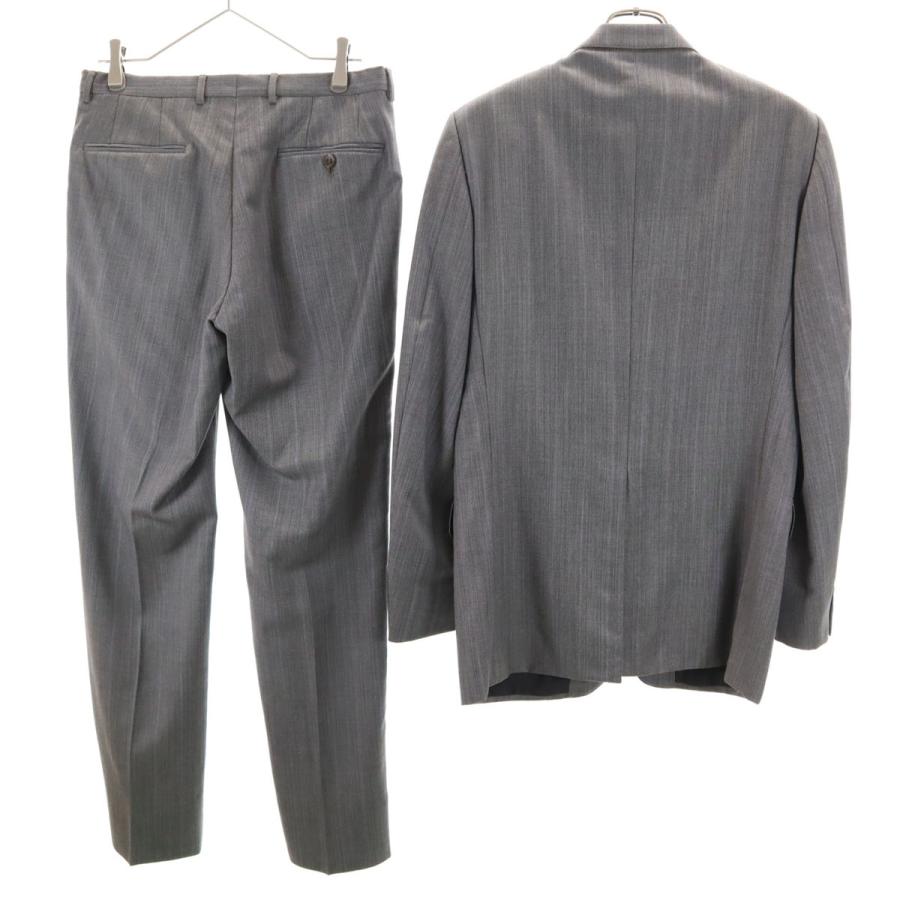GUCCI グッチ ウール ストライプ柄 スーツ 上下セットアップ 46R グレー メンズ 古着 中古_1