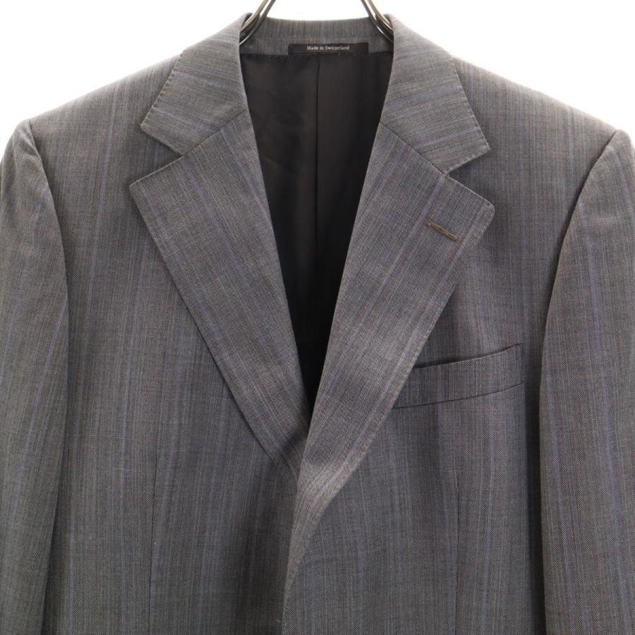 GUCCI グッチ ウール ストライプ柄 スーツ 上下セットアップ 46R グレー メンズ 古着 中古_2