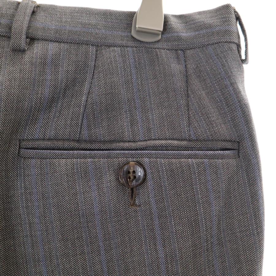 GUCCI グッチ ウール ストライプ柄 スーツ 上下セットアップ 46R グレー メンズ 古着 中古_6