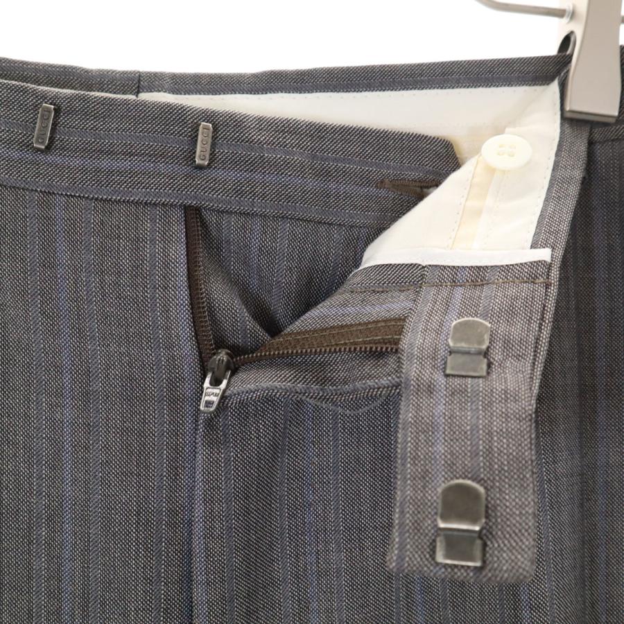 GUCCI グッチ ウール ストライプ柄 スーツ 上下セットアップ 46R グレー メンズ 古着 中古_7