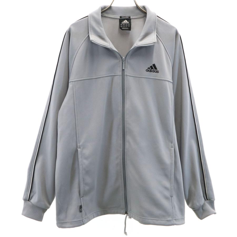 adidas アディダス トラックジャケット L グレー ジャージ メンズ 古着