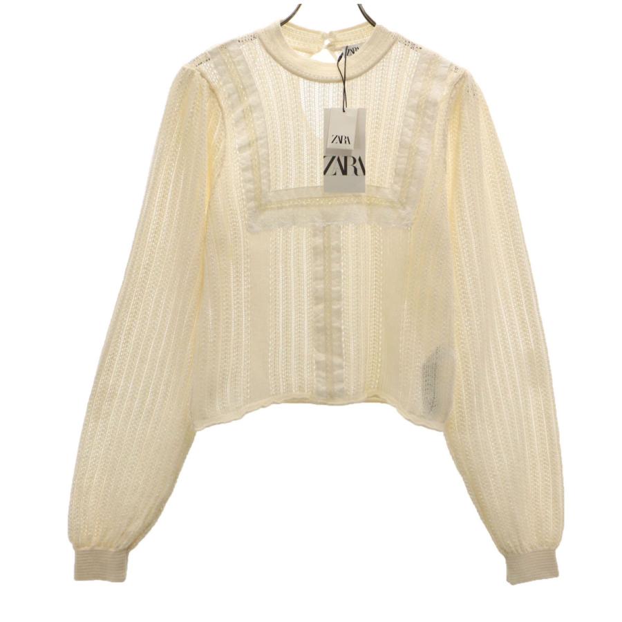 ZARA ザラ レースアップ ニット 白 S 新品未使用 ZARA - ZARA☆レースアップニット☆オフホワイト☆Sの通販 by 発送停止