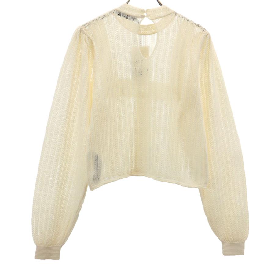 ZARA（ザラ） 未使用 長袖 レースデザイン ニット M アイボリー