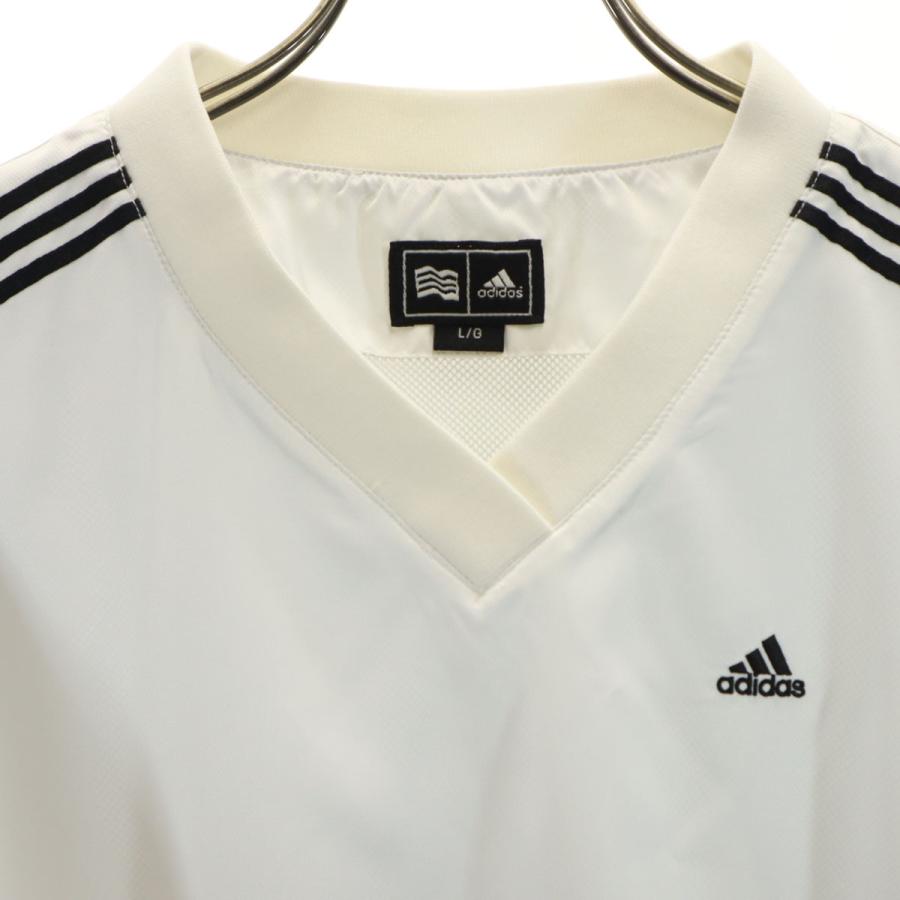 adidas（アディダス） ゴルフ 長袖 Vネック ピステ L ホワイト 裏