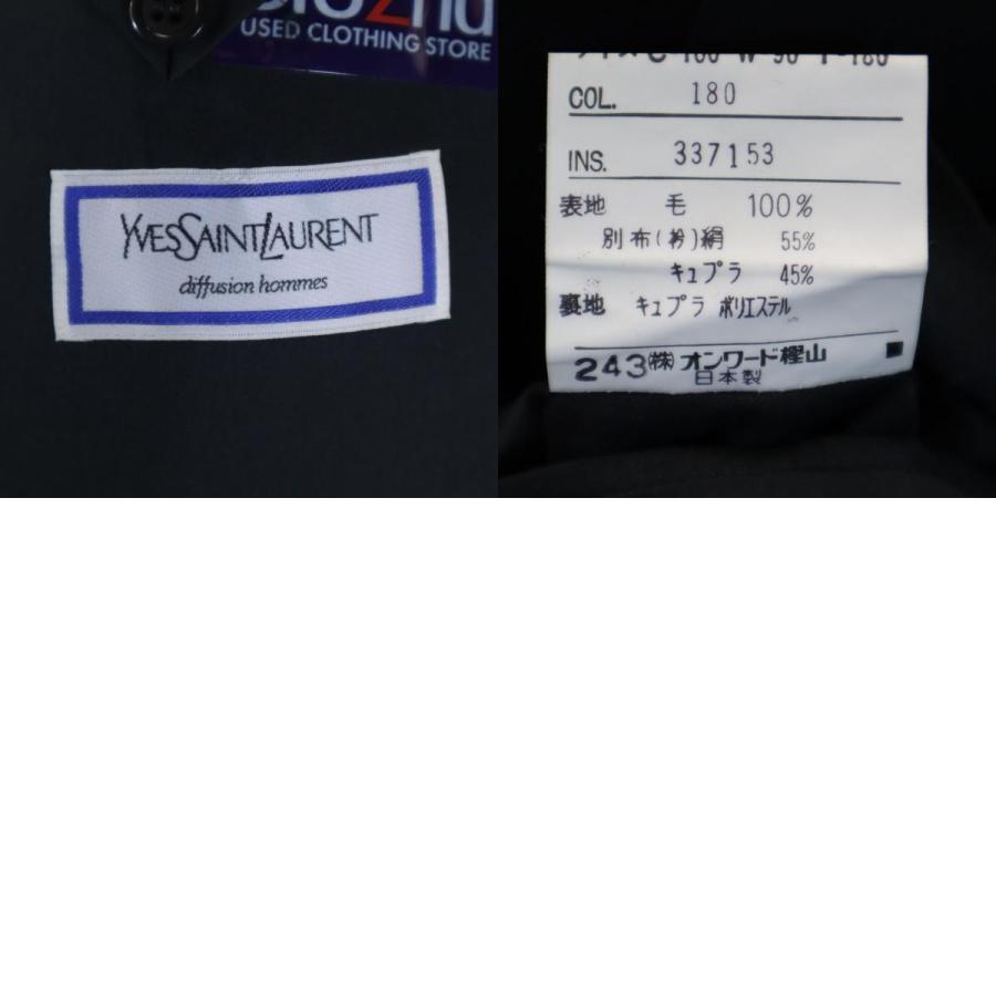 YVES SAINT LAURENT イヴサンローラン 90s 日本製 オールド タキシード スーツ 上下セットアップ 100-90-180 ブラック メンズ 古着 中古_9