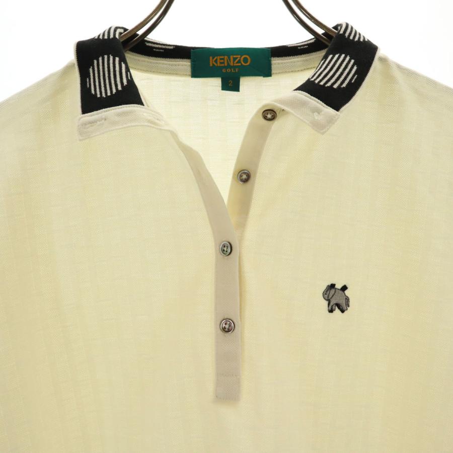 【未開封 希少】 KENZO Golf ゼブラ柄 ドット柄 ポロシャツ XL相当 KENZO GOLF ケンゾーゴルフ 90s 日本製 オールド ストライプ 長袖