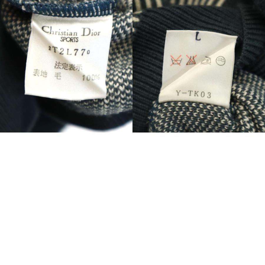 Christian Dior ストライプ ノースリーブニット DIOR】ディオール ネイビーストライプニット 【新品未使用】