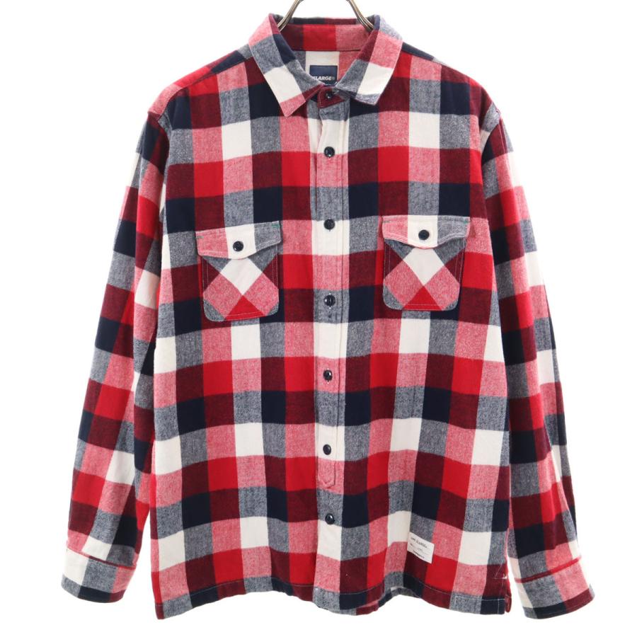 XLARGE（エクストラ ラージ） チェック柄 長袖 ネルシャツ L レッド