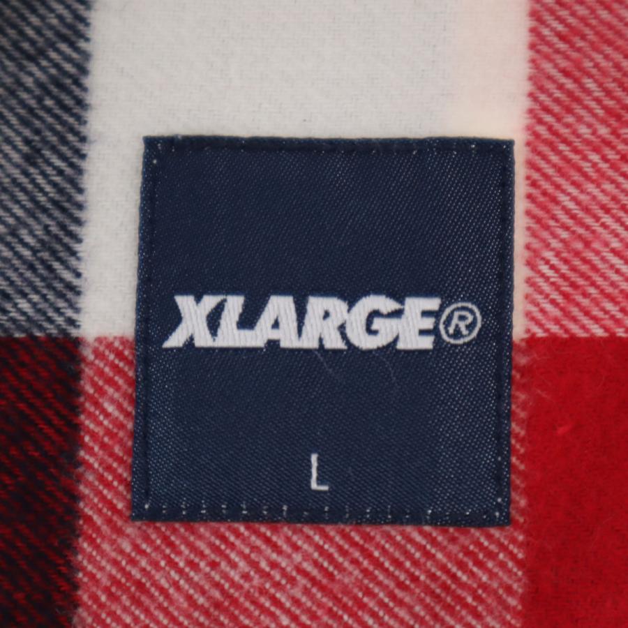 XLARGE（エクストラ ラージ） チェック柄 長袖 ネルシャツ L レッド