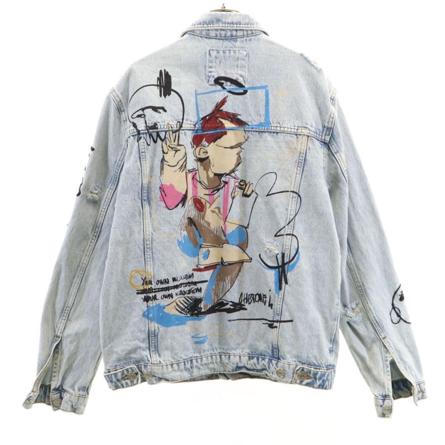 ZARA（ザラ） デニムジャケット M クラッシュ ペイント加工 メンズ
