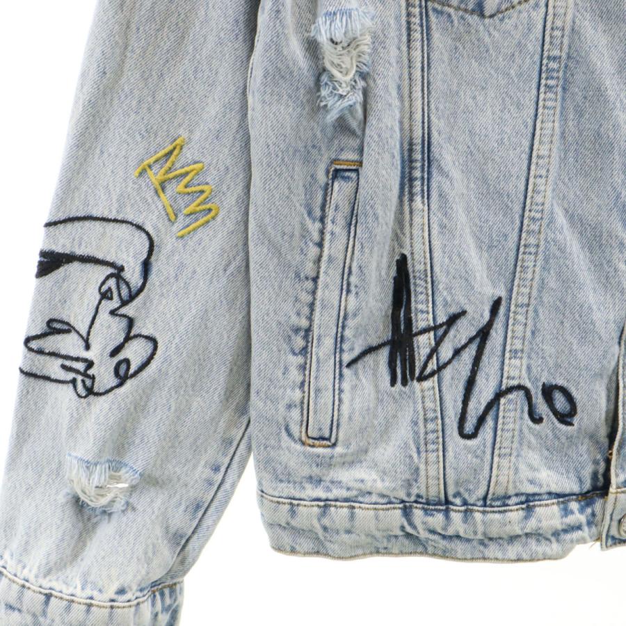 ZARA（ザラ） デニムジャケット M クラッシュ ペイント加工 メンズ
