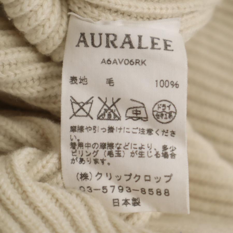 AURALEE（オーラリー） 日本製 長袖 Vネック セーター 1 ベージュ