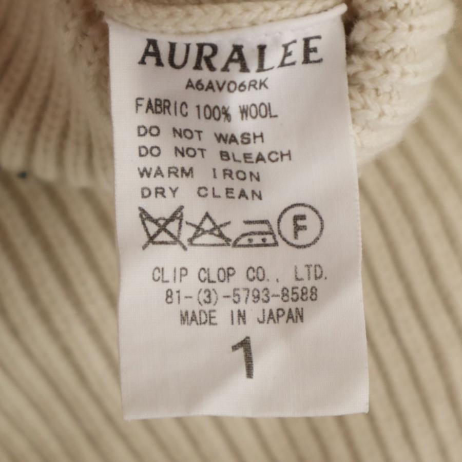 AURALEE（オーラリー） 日本製 長袖 Vネック セーター 1 ベージュ
