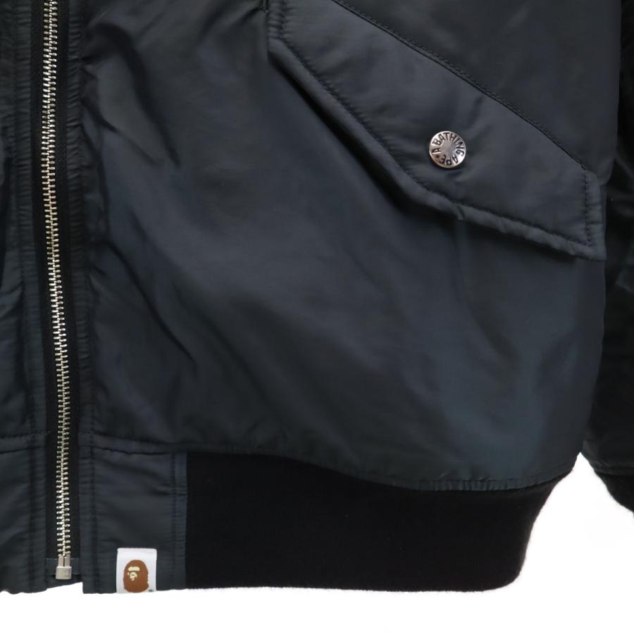 A BATHING APE アベイシングエイプ フライトジャケット M ブラック系 メンズ 古着 中古の画像