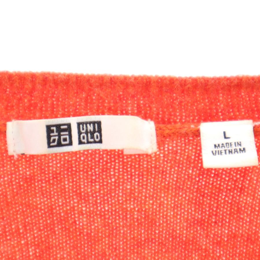 ユニクロ（UNIQLO） カシミヤ100％ 長袖 Vネック セーター L オレンジ