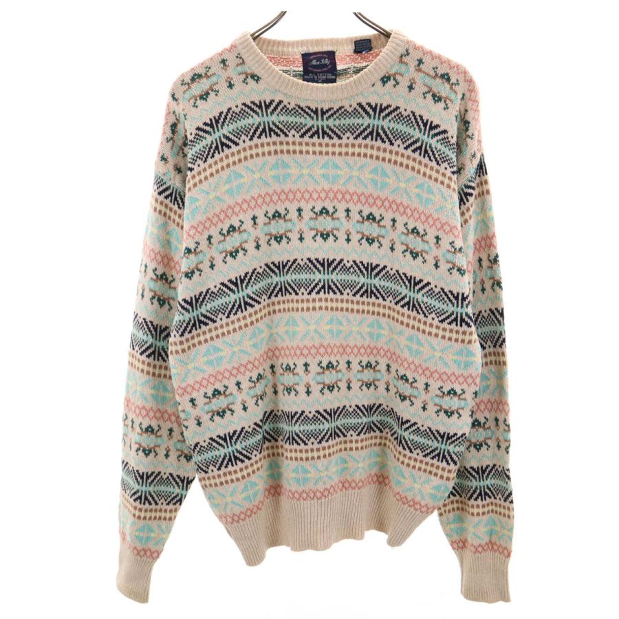 Allen Solly 80s 90s オールド フェアアイル柄 長袖 コットン セーター