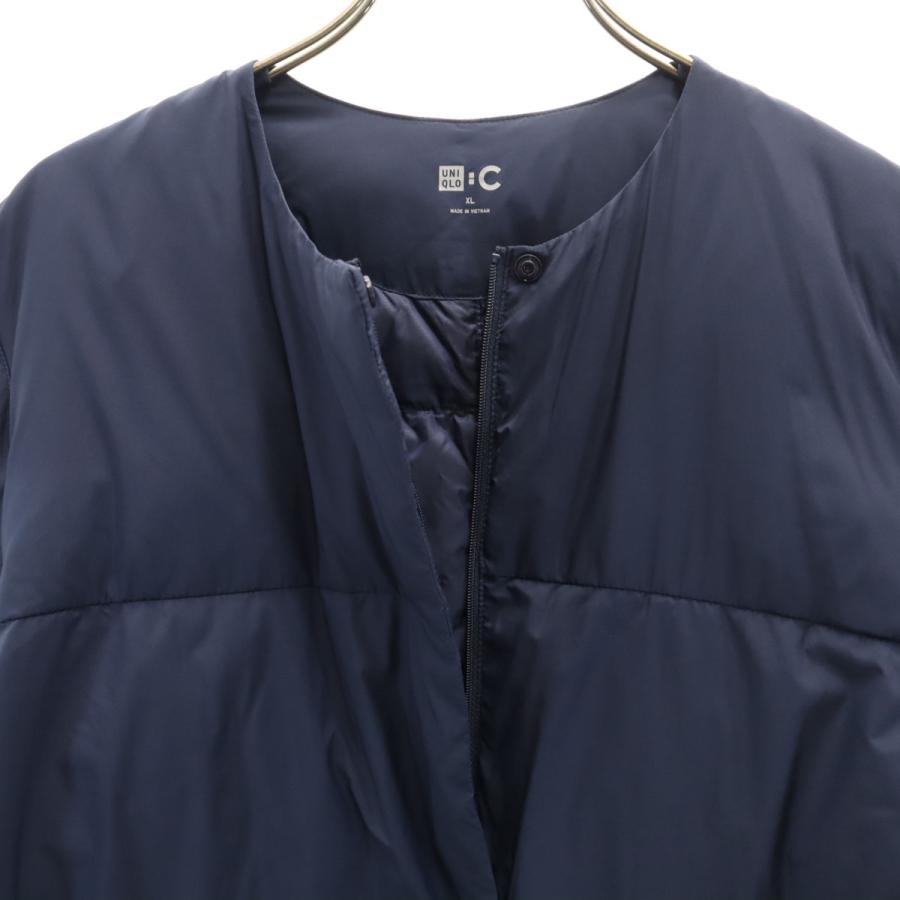 UNIQLO : C ユニクロ シー ノーカラー ダウンジャケット XL ネイビー