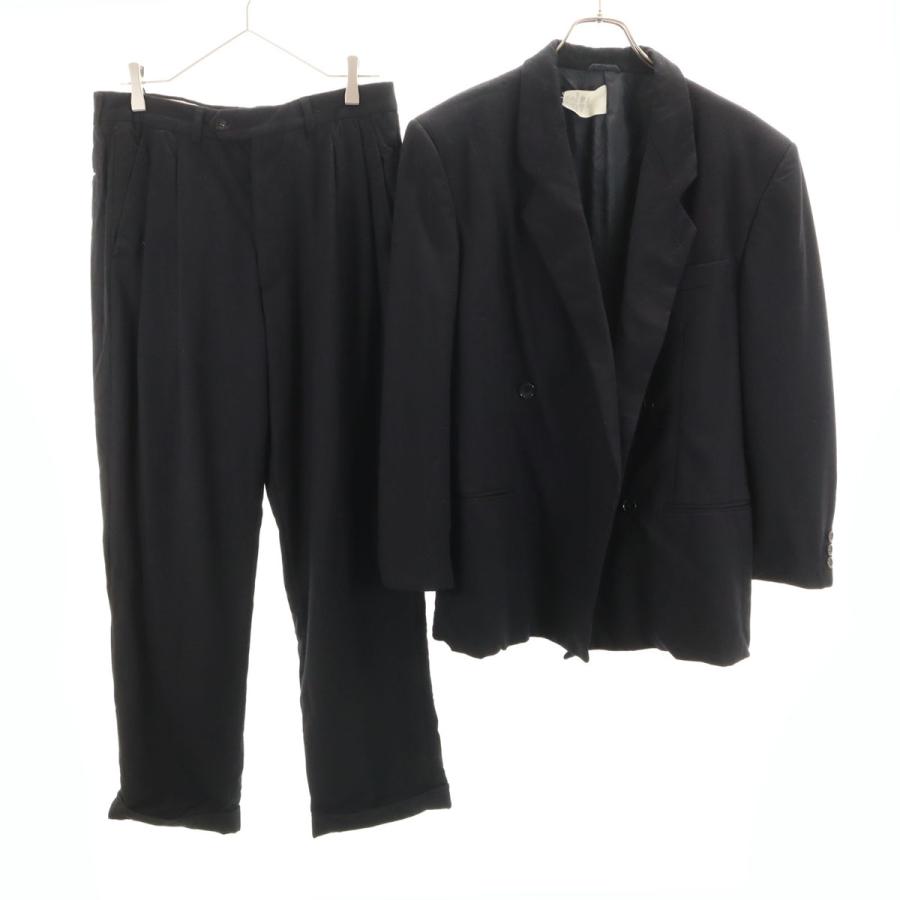 GIORGIO ARMANI ジョルジオアルマーニ イタリア製 ダブル スーツ 上下セットアップ 46 ブラック メンズ GIORGIO ARMANI ジョルジオアルマーニ イタリア製 ダブル スーツ 上下