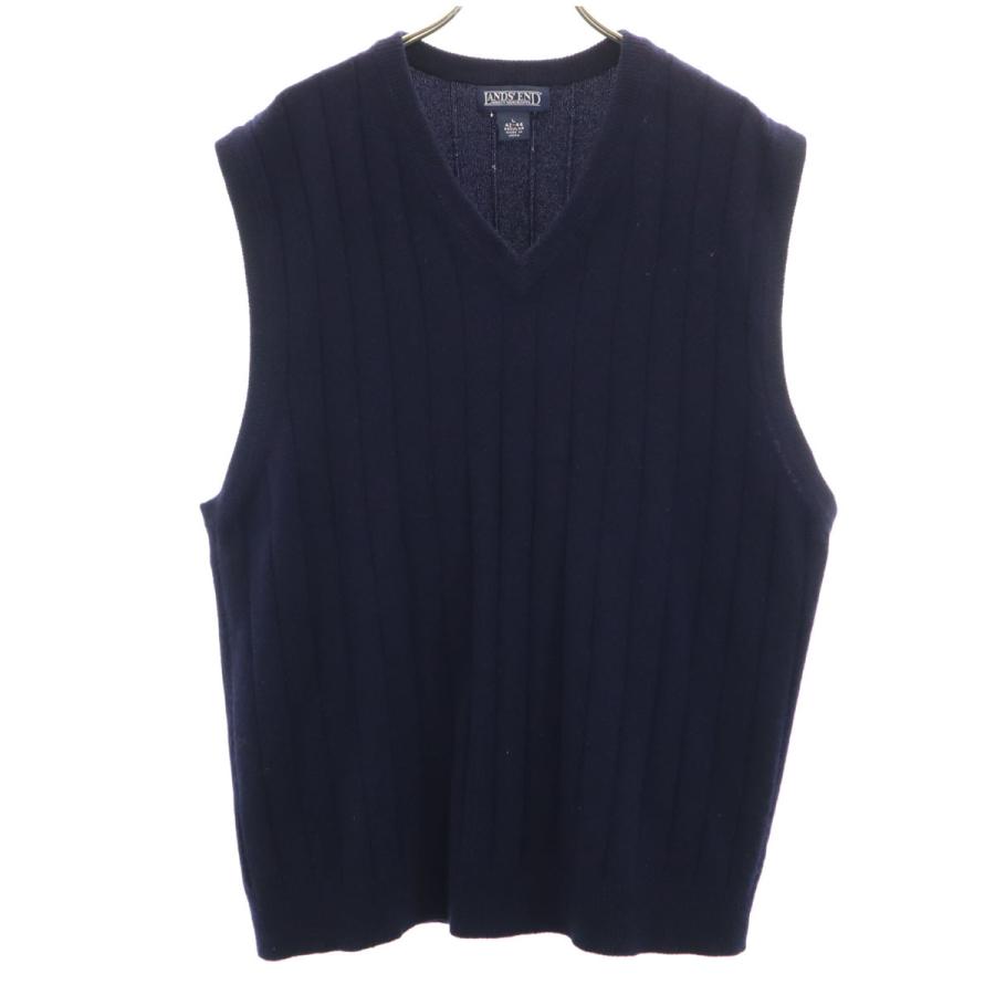 ランズエンド（LANDS' END） カシミヤ100％ Vネック ニットベスト L