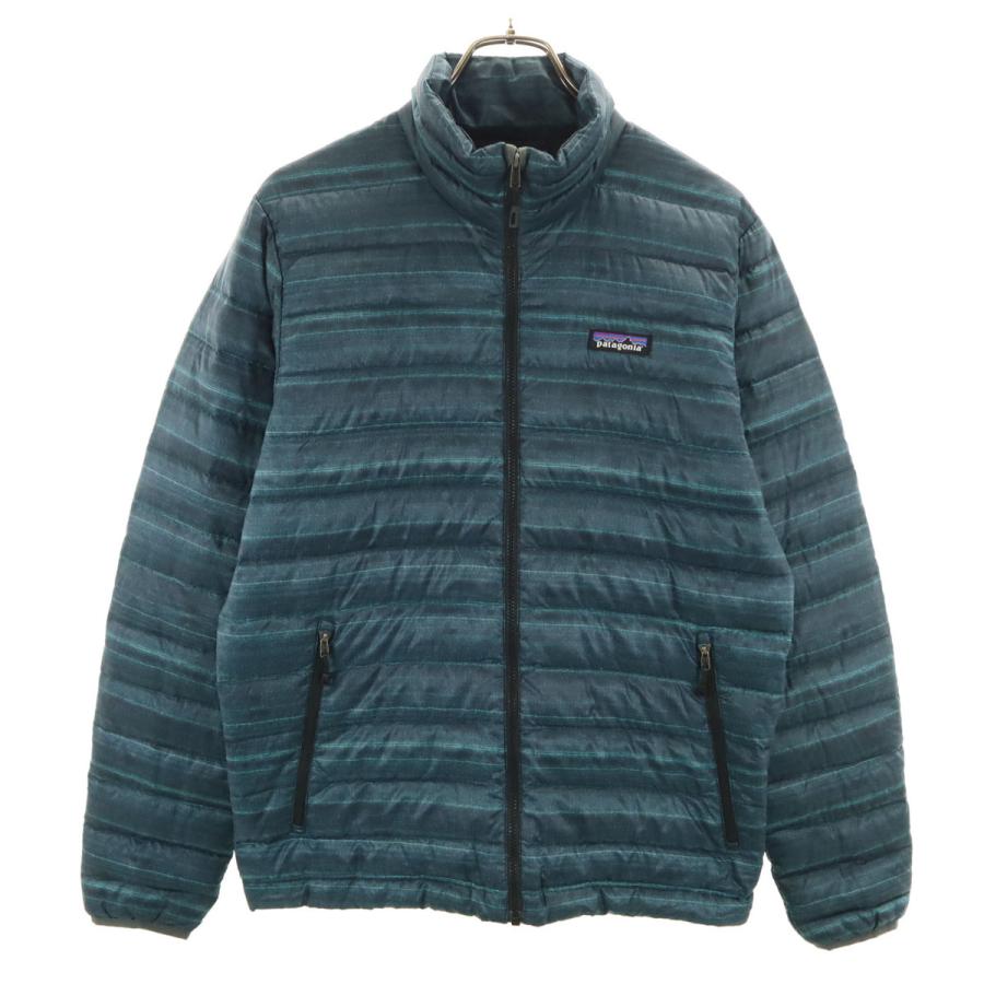 patagonia パタゴニア ボーダー柄 ダウンジャケット S ブルー系  